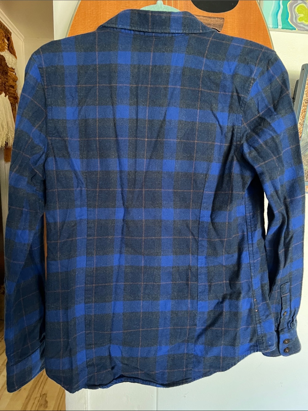 Patagonia Blue and Black Plaid Lightweight Shirt Jacket Women’s size XS - Picture 10 of 11